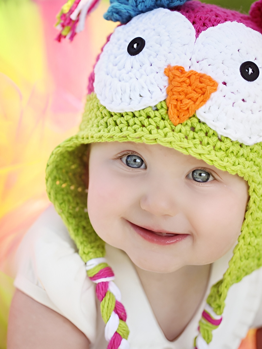 Wallpics Yellow & Pink Baby Printed Self-Adhesive Wallpaper