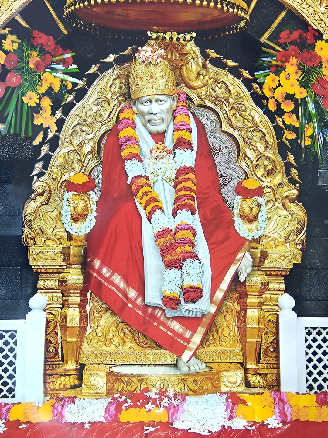 Wallpics Red & White Religious Printed Wallpaper