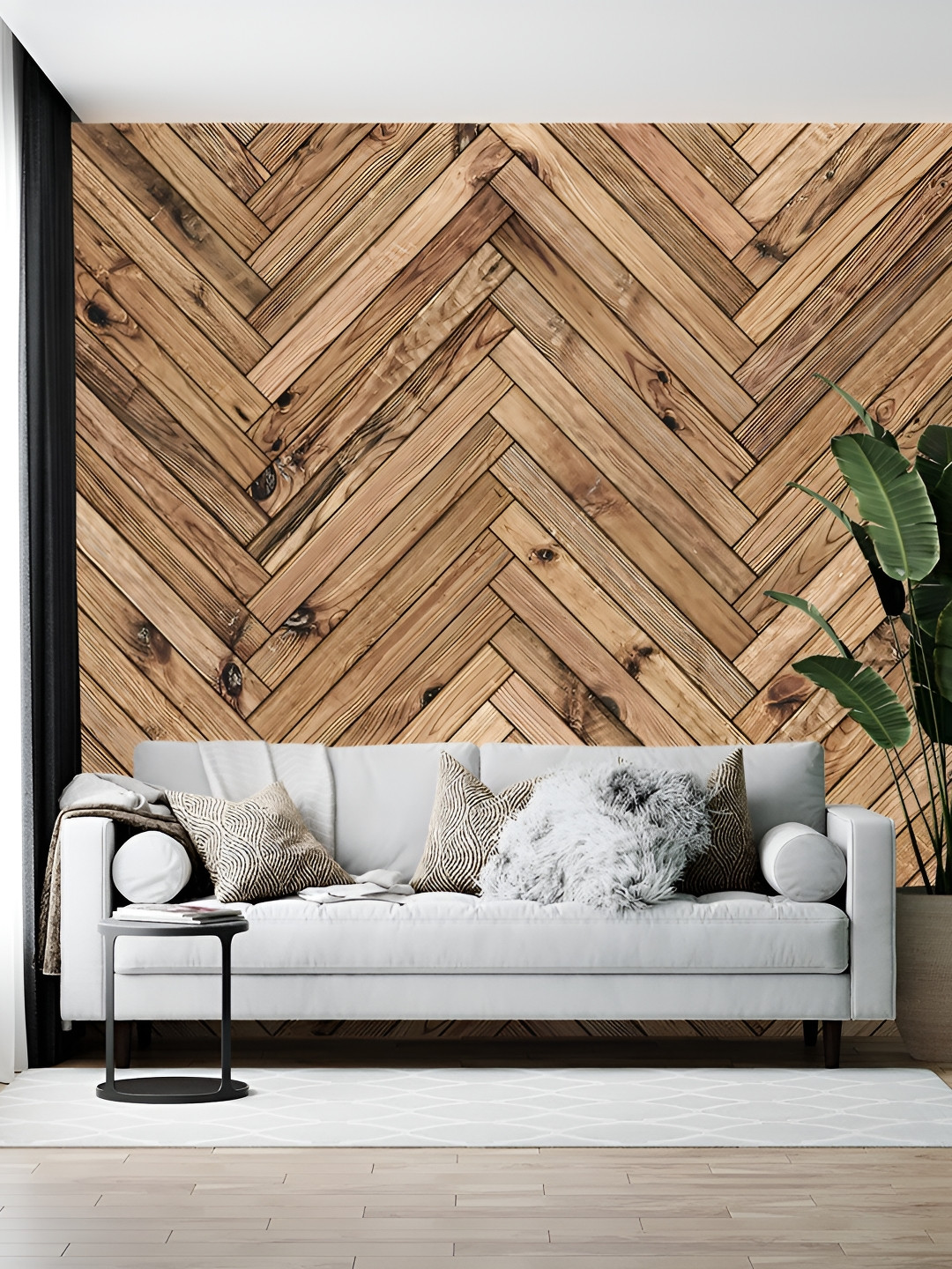 Wallpics Brown and Black Abstract Printed Wallpaper