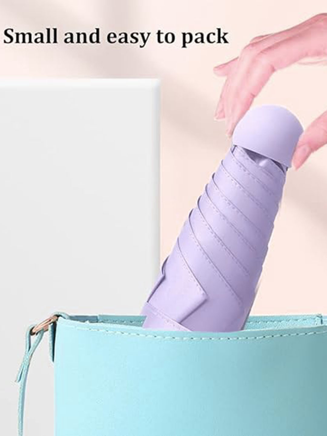 Alexvyan Manual 3 Fold Umbrella With Case Manual Open Compact Travelling UV Protection