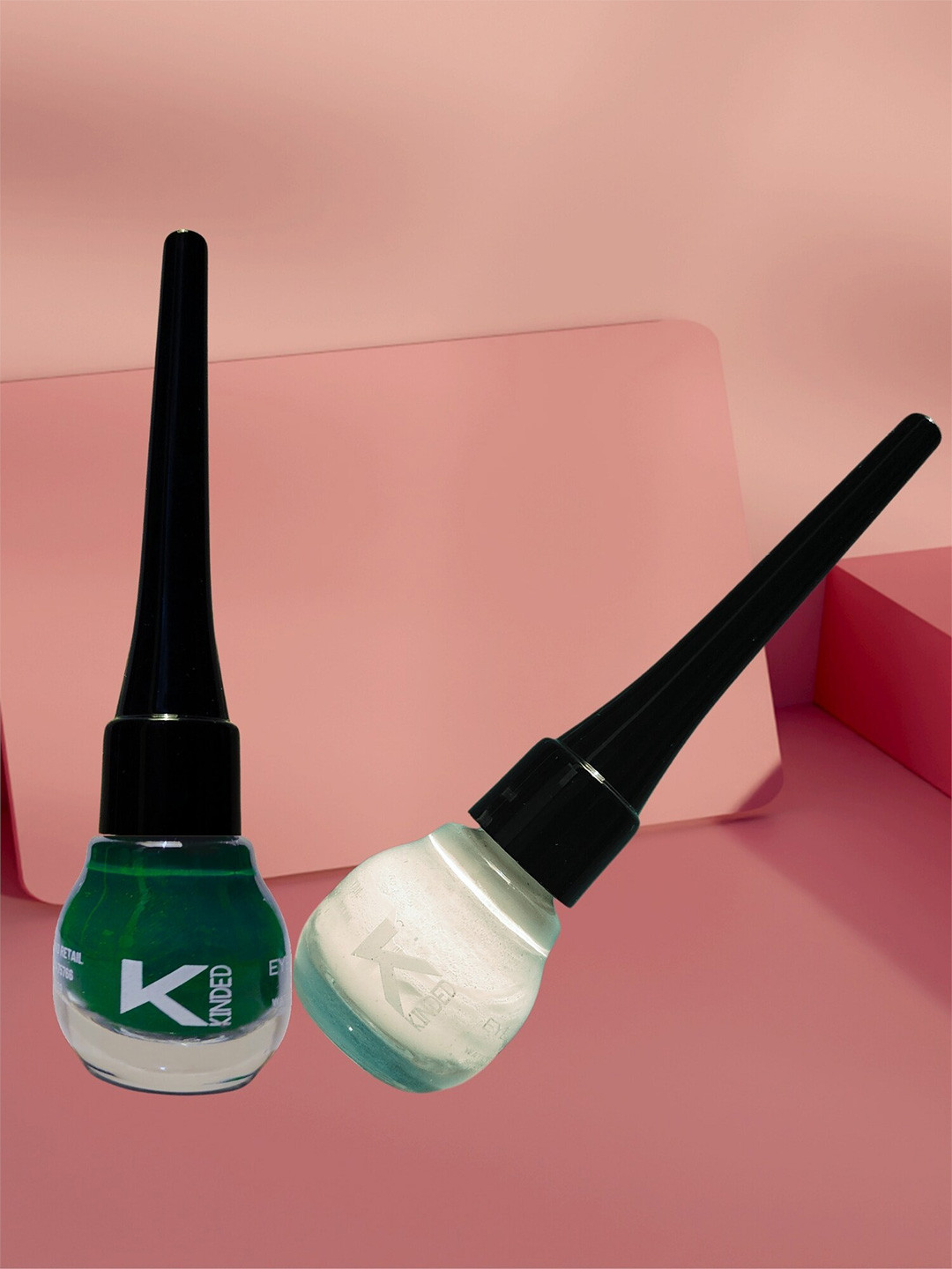 KINDED Set of 2 Waterproof Matte Liquid Eye Liner 5 ml each - White Pearl & Dapper Green