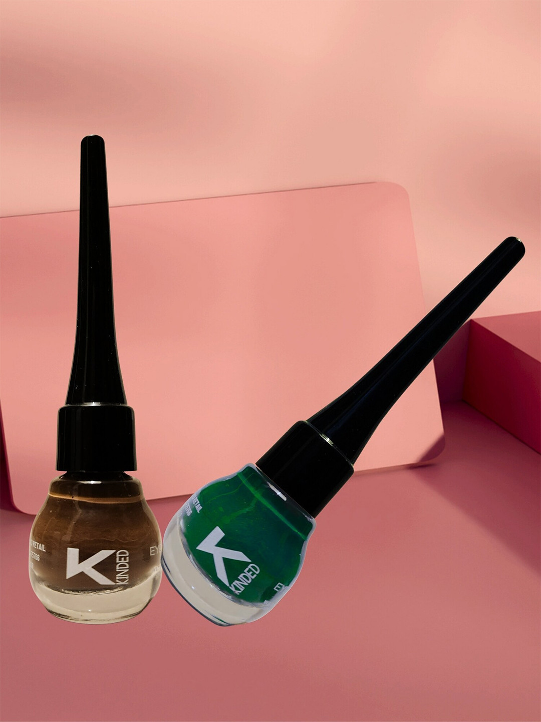 KINDED Set of 3 Waterproof Matte Liquid Eye Liner 5 ml each-Chocolate Brown & Dapper Green