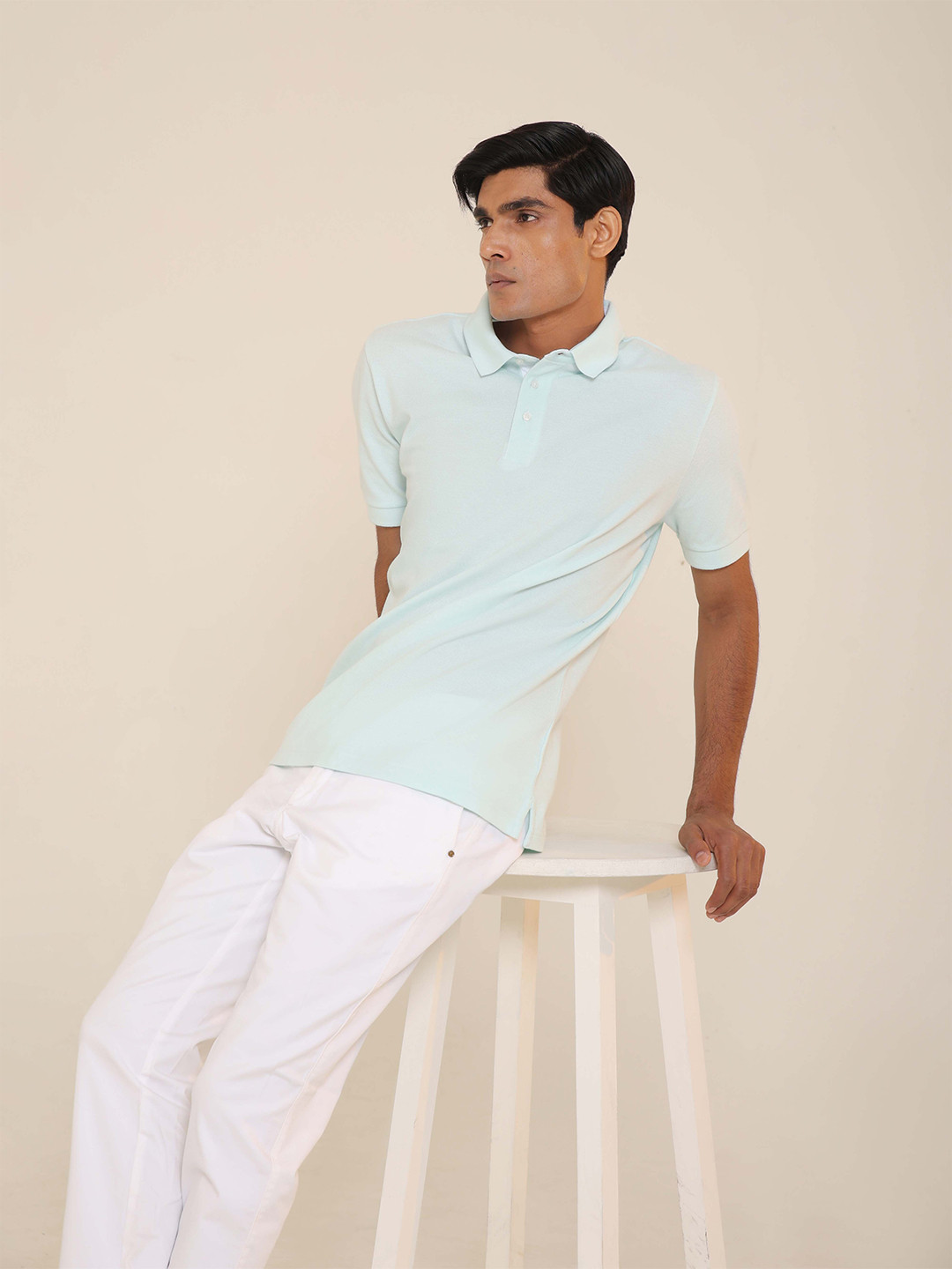 SUBTRACT Polo Collar Organic Cotton T-shirt