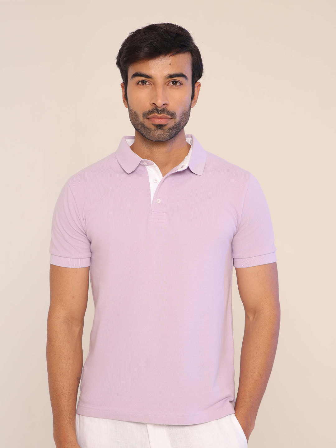 SUBTRACT Polo Collar Organic Cotton T-shirt