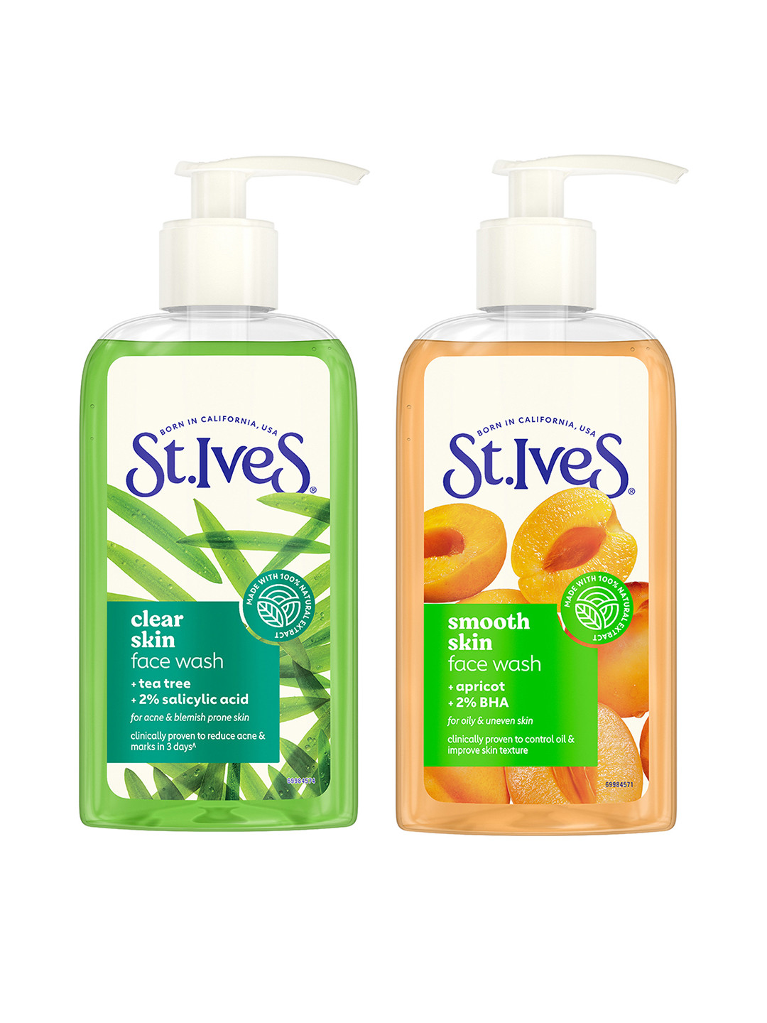 St. Ives Set of Smooth Skin & Clear Skin Face Wash - 190 g Each