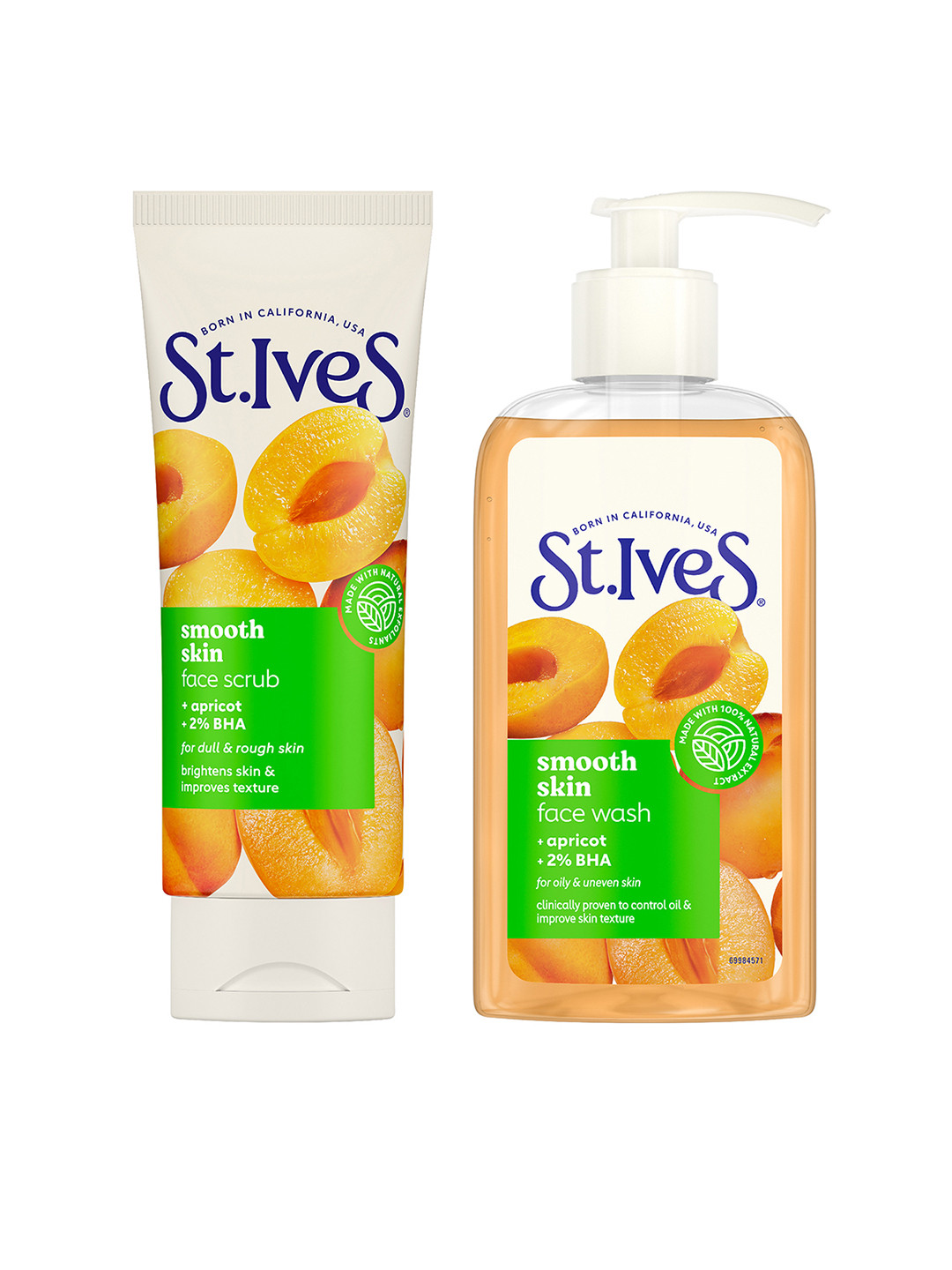 St. Ives Set of Smooth Skin Face Wash - 190 g + Face Scrub - 100 g