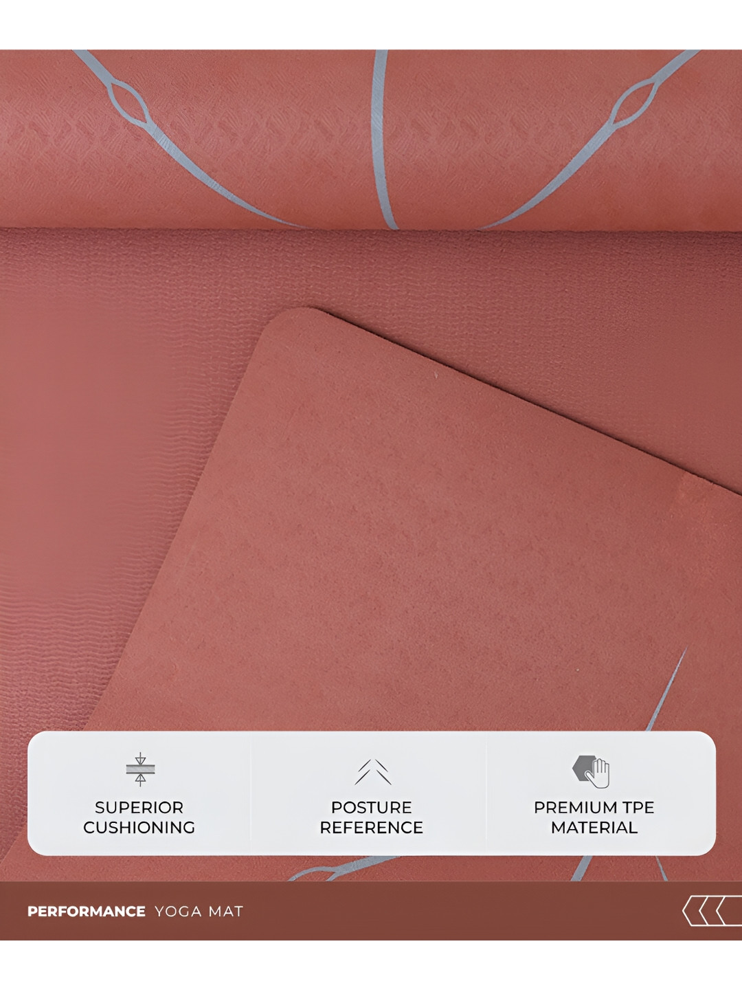 TEGO Red Rectangular Anti-Skid Yoga Mat