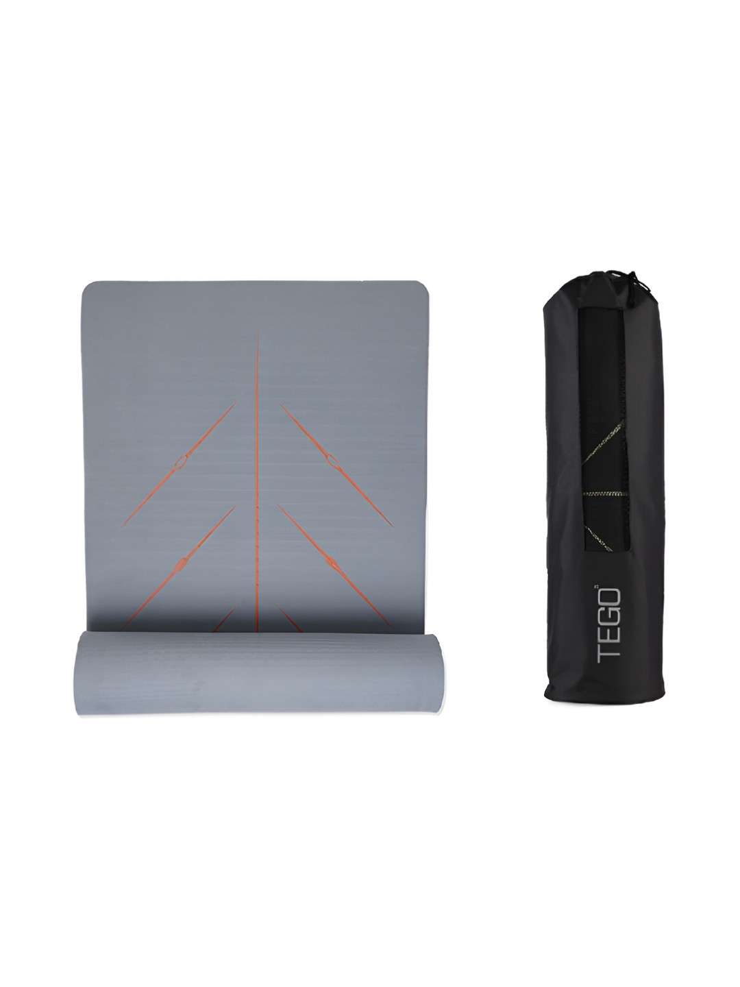TEGO Grey Rectangular Anti-Skid Yoga Mat