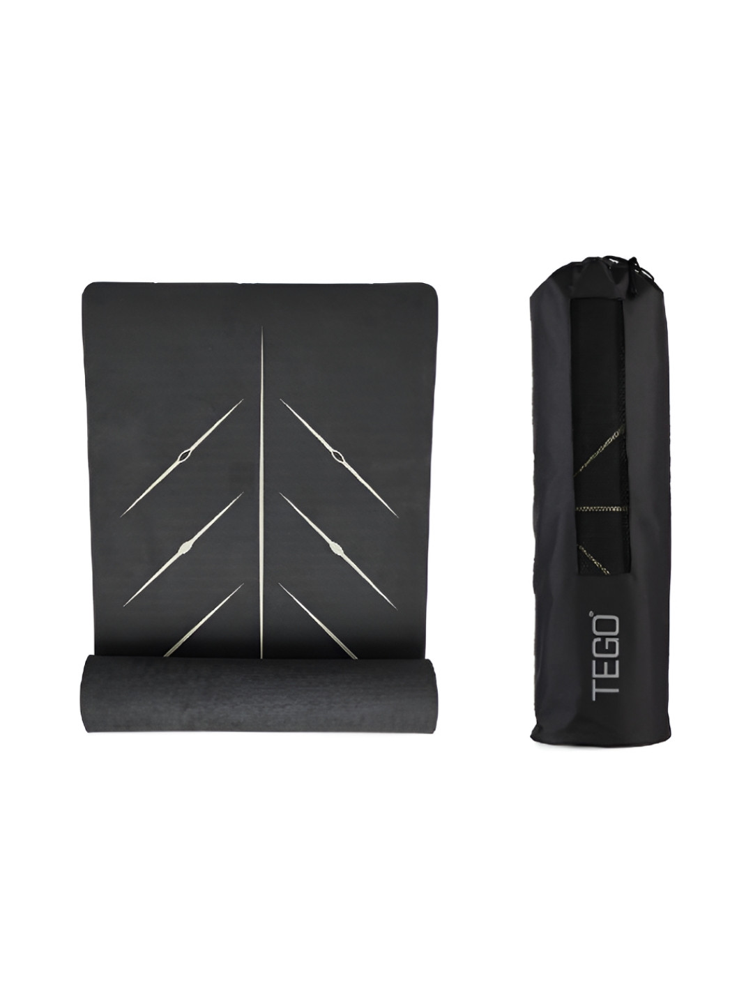 TEGO Black Rectangular Anti-Skid Yoga Mat