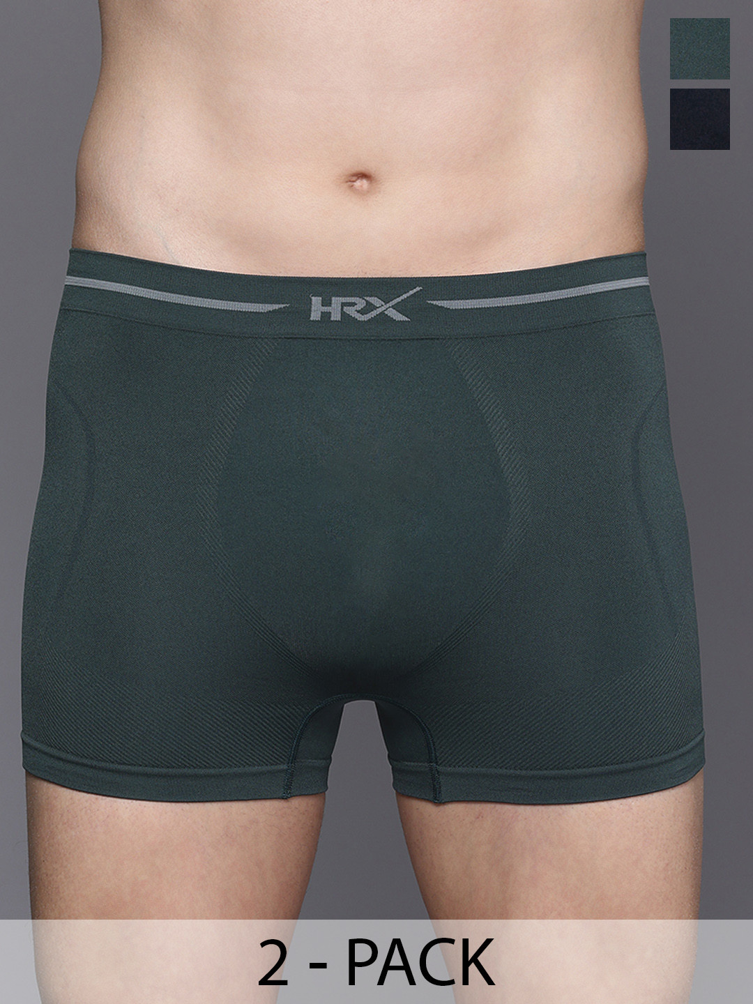 HRX by Hrithik Roshan Men Pack of 2 Antibacterial Trunks HRX_SS24_M_TK_KY_6322_02-J
