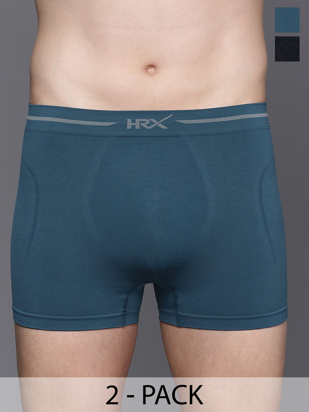 HRX by Hrithik Roshan Men Pack of 2 Seamless Trunks HRX_SS24_M_TK_KY_6322_02-E