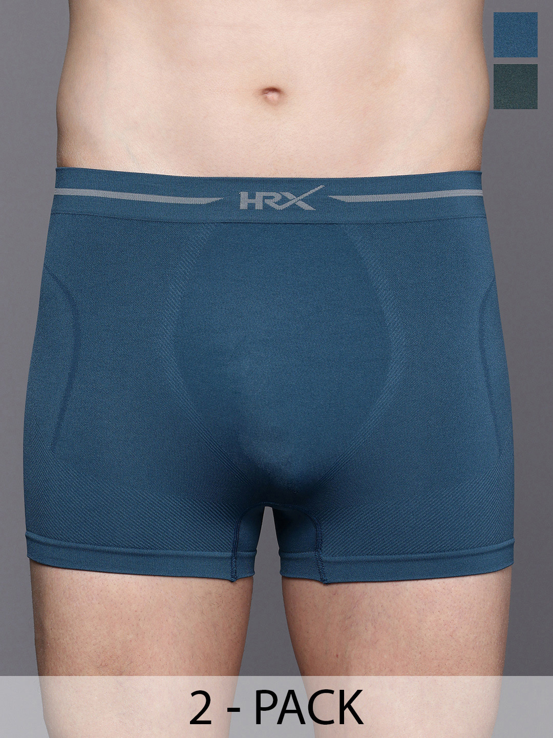 HRX by Hrithik Roshan Men Pack of 2 Seamless Trunks HRX_SS24_M_TK_KY_6322_02-D