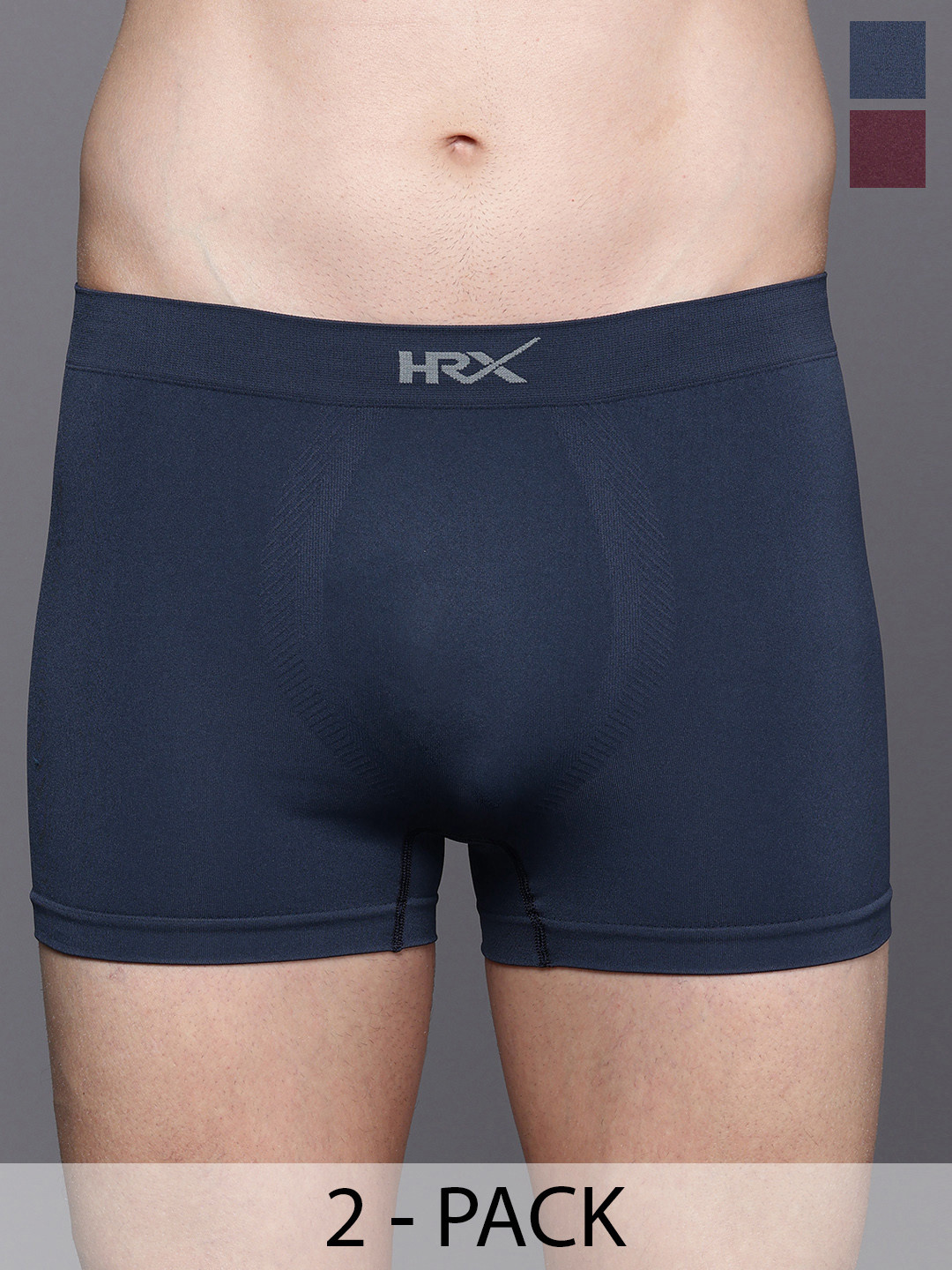 HRX by Hrithik Roshan Men Pack of 2 Seamless Trunks HRX_SS24_M_TK_KY_6321_02-H
