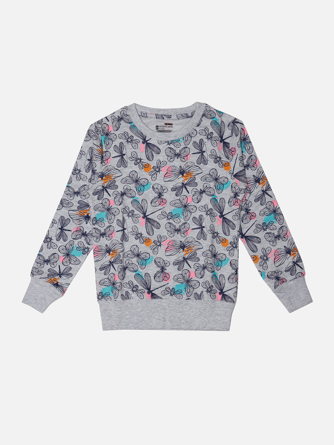Bodycare Kids Girls Graphic Printed Cotton Pullover Sweatshirt