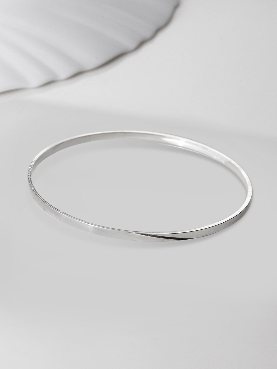Zavya Rhodium-Plated 925 Sterling Silver Bangle