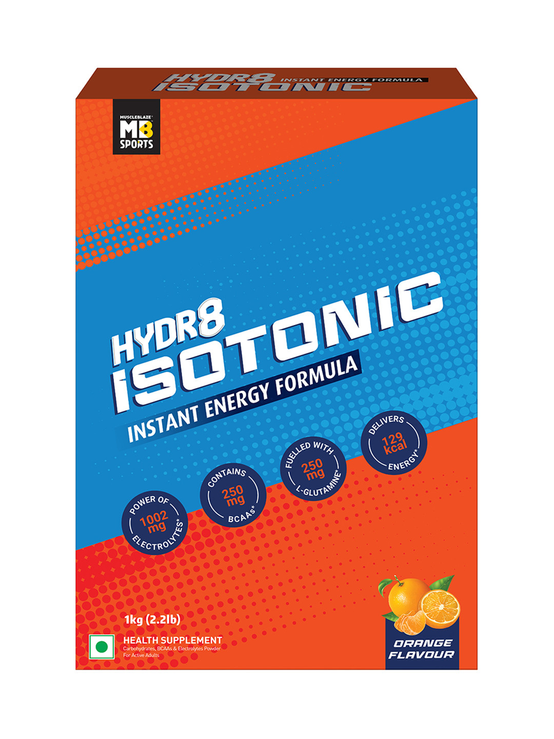 MuscleBlaze Fuel One Sports Hydr8 Isotonic Powder - Orange - 1kg