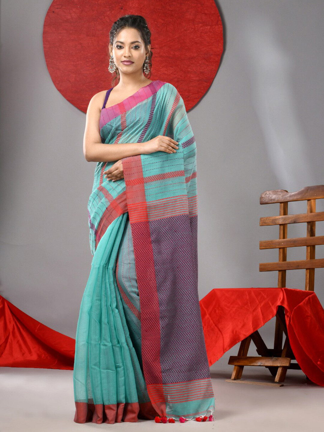 Arhi Woven Design Kantha Tasseled Saree