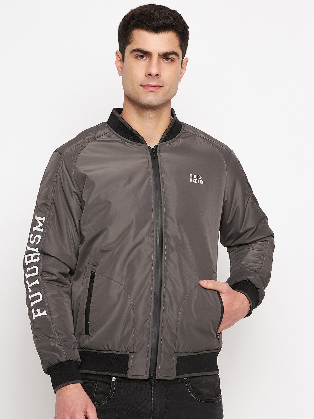 Duke Mandarin Collar Bomber Jacket