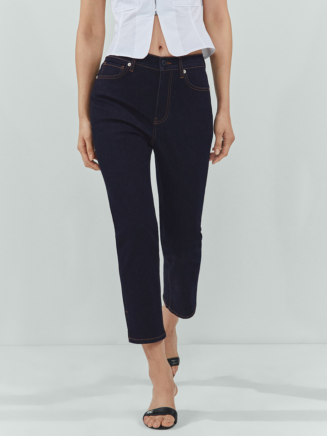 MANGO Heritage Women Slim Fit High-Rise Stretchable Jeans