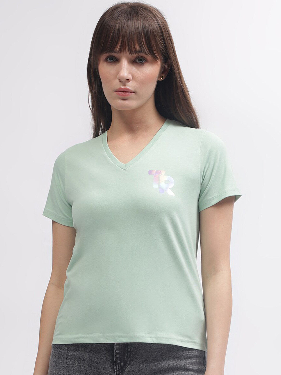 True Religion V-Neck Short Sleeves Pure Cotton T-shirt