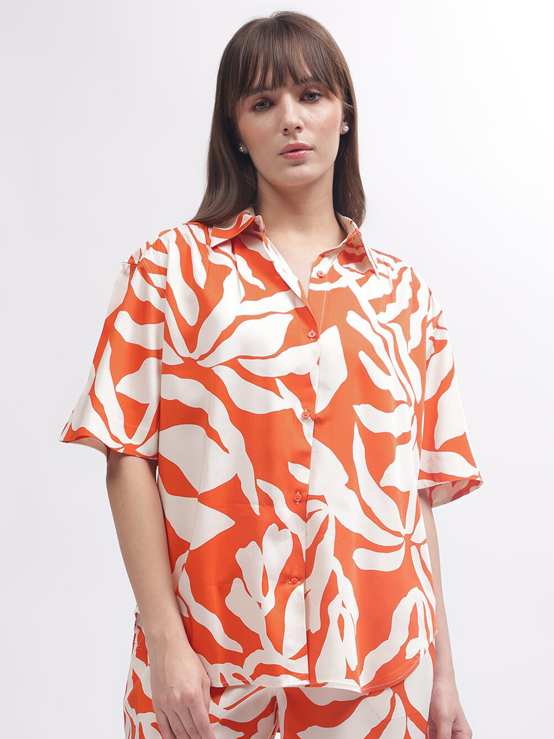 GANT Women Orange Printed Shirt