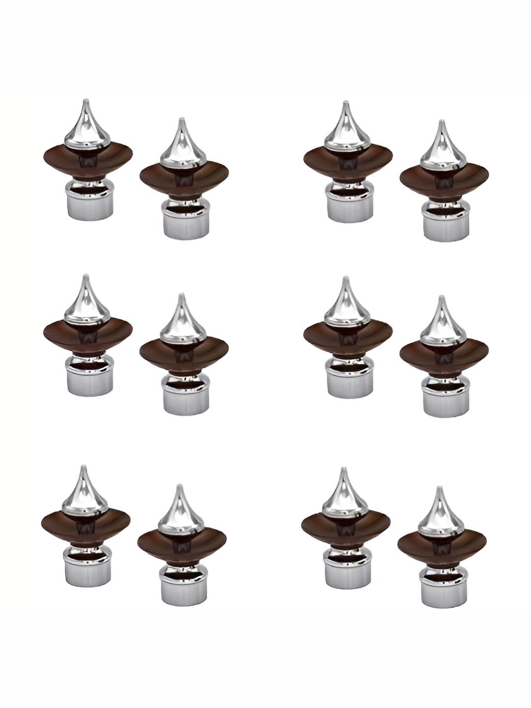 Rab Brown & Grey 12 Pieces Rod Rail Bracket With Hooks