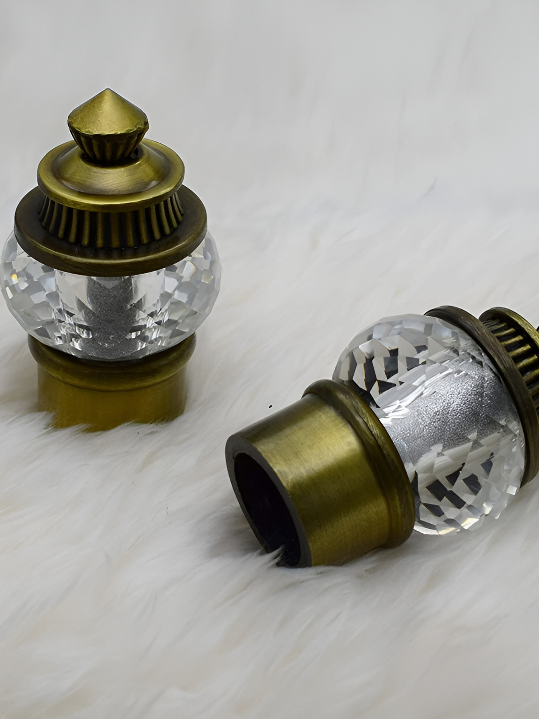 Rab Brown & Transparent 2 Pieces Rod Rail Metal  Bracket