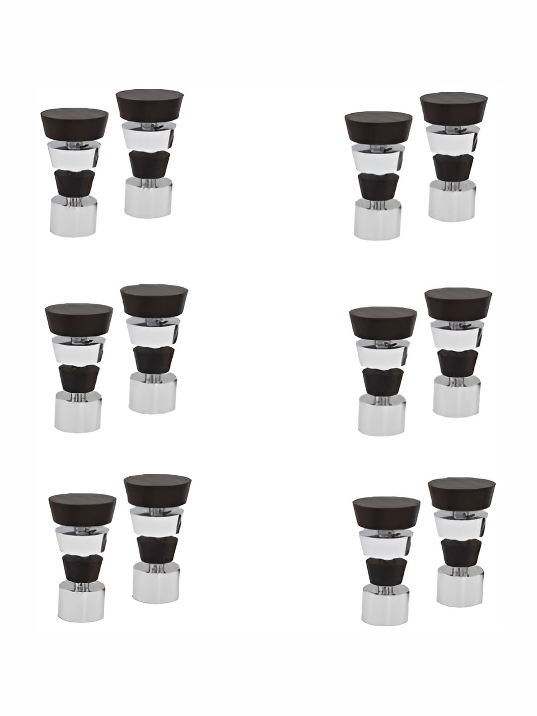 Rab 12-pcs Brown Metal Rod Rail Brackets with Hooks