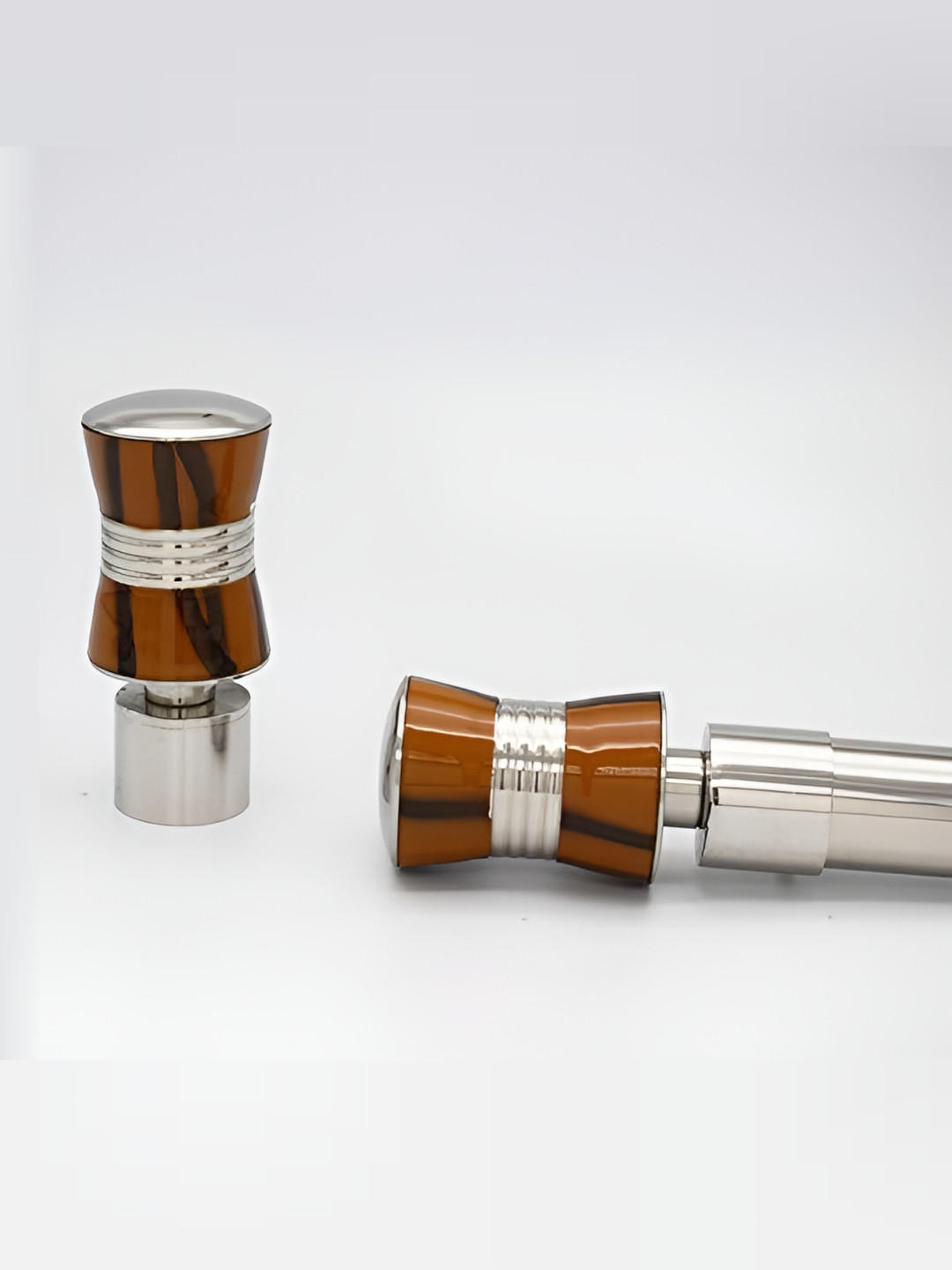 Rab Rust & Silver Toned 2 Pieces Rod Rail Brackets With Hooks