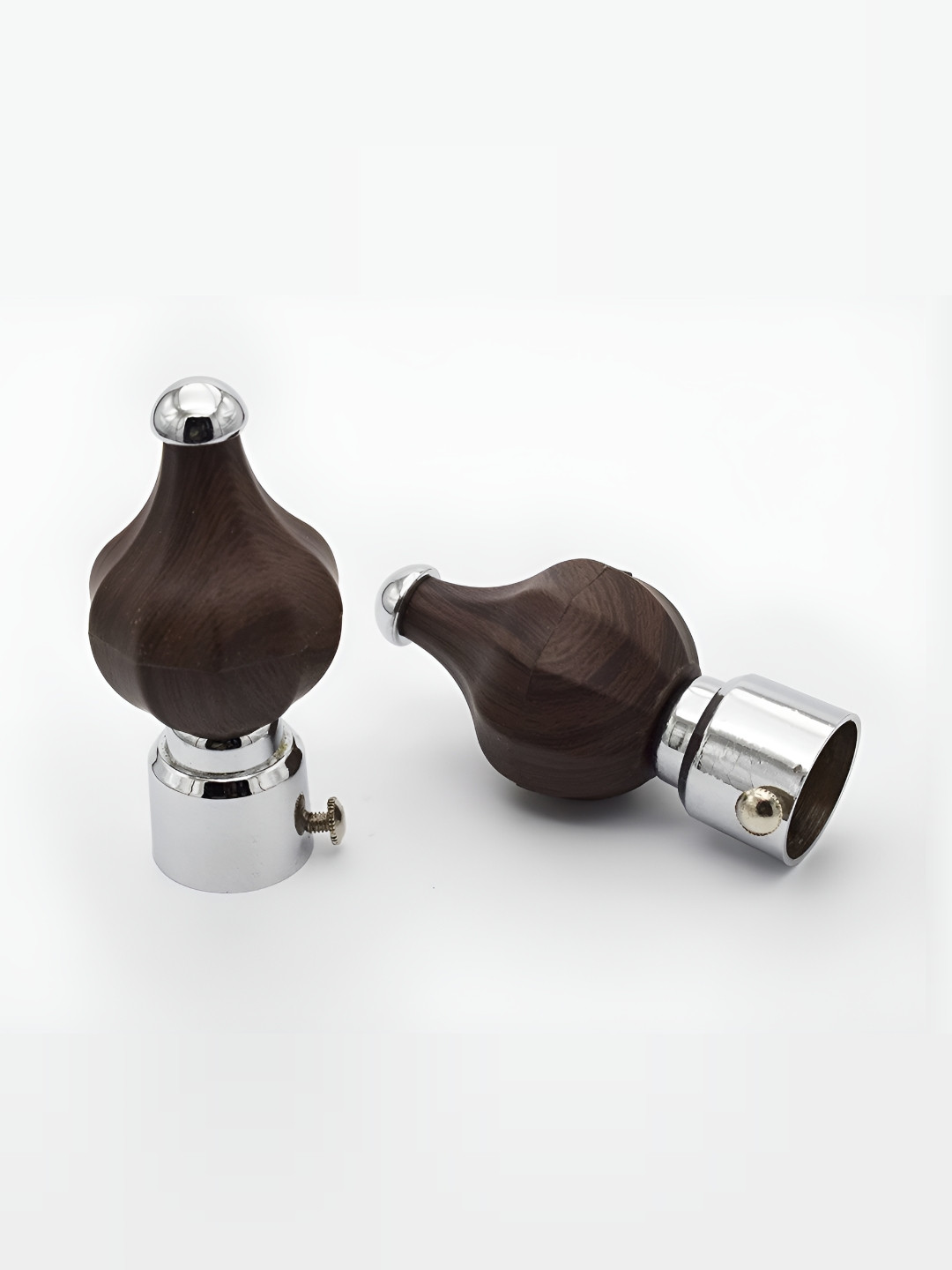 Rab Brown & Silver Toned 2 Pieces Rod Rail Metal Bracket