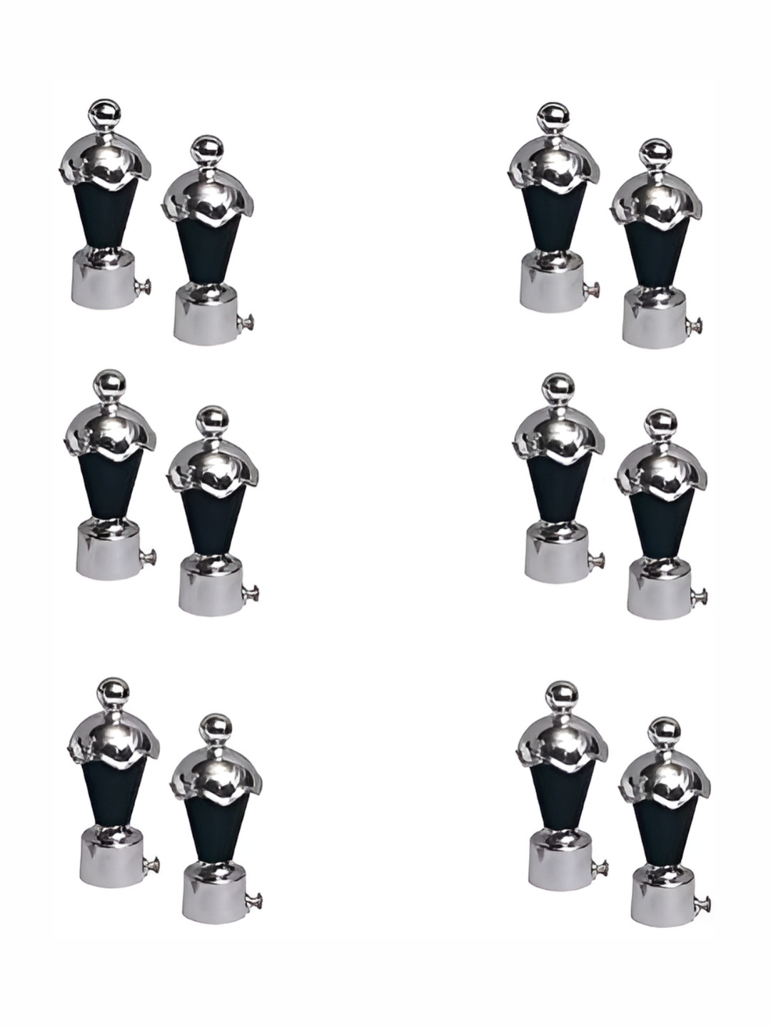 Rab Black & Grey 24 Pieces Rod Rail Metal Bracket & Hooks