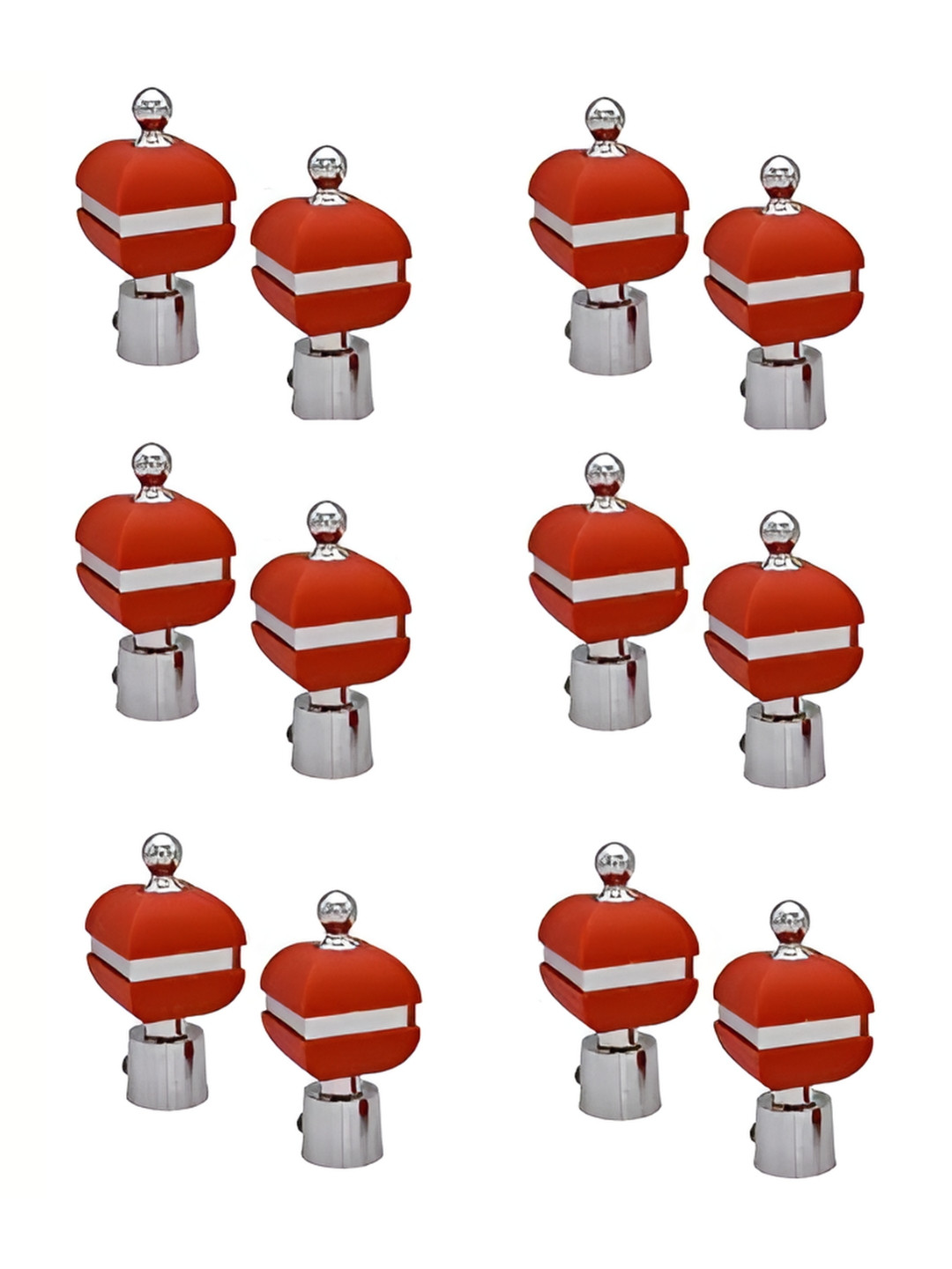 Rab Red & Silver Toned 24 Pieces Rod Rail Brackets