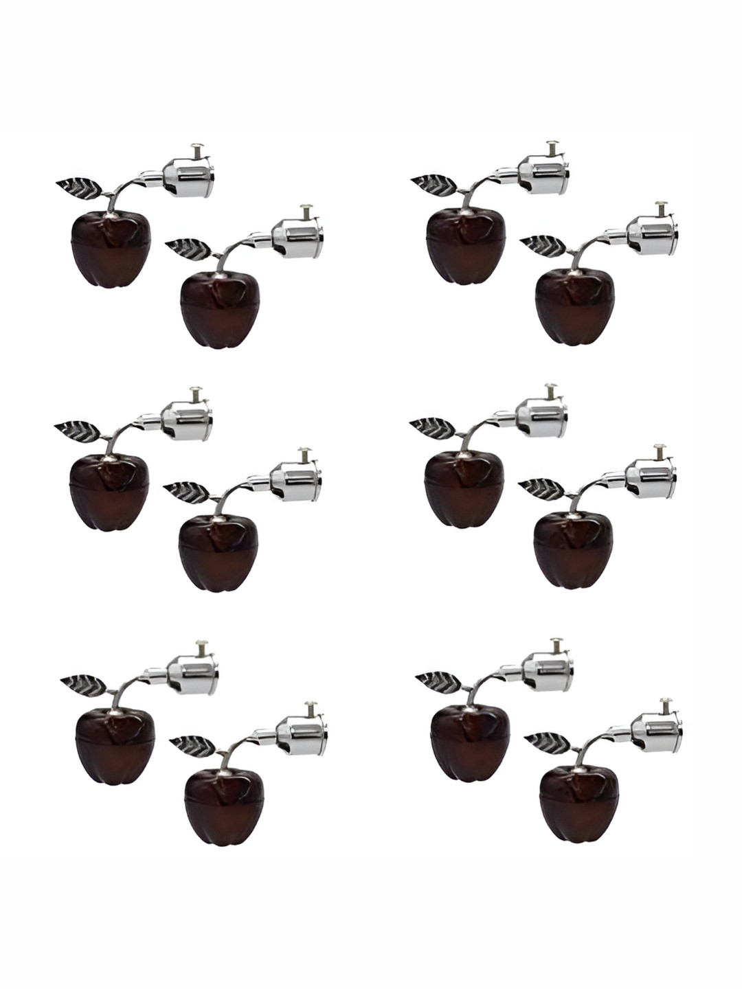 Rab Maroon & Silver Toned 24 Pieces Rust Proof Rod Rail Brackets