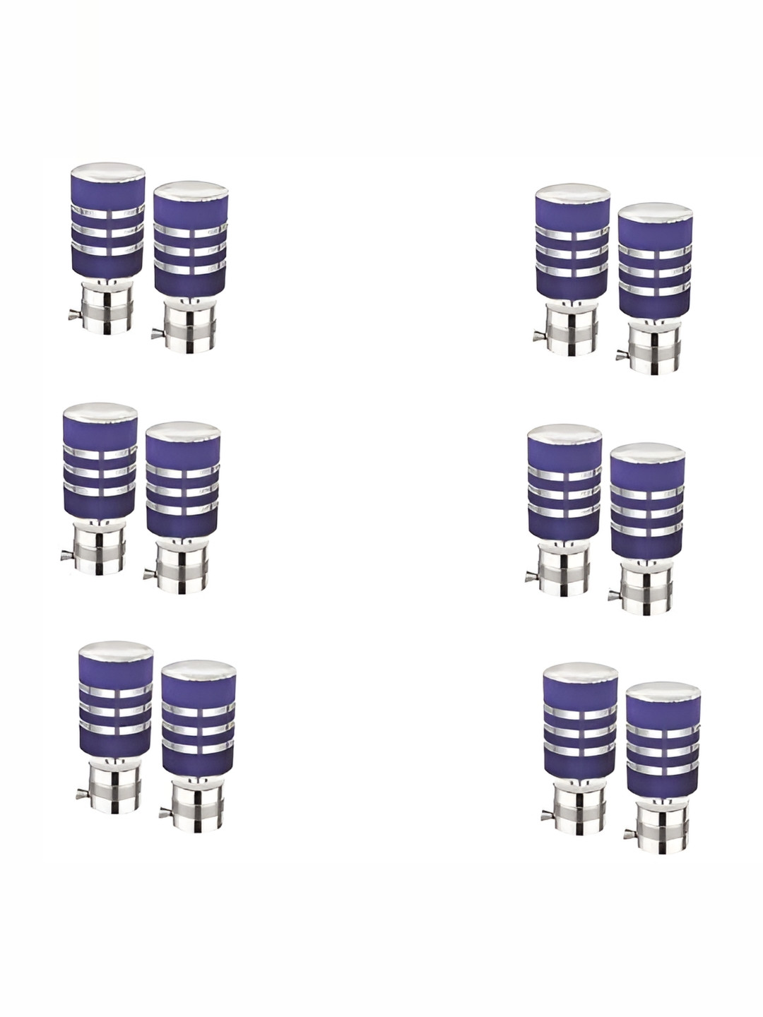 Rab Purple & Silver Toned 12 Pieces Rod Rail Brackets