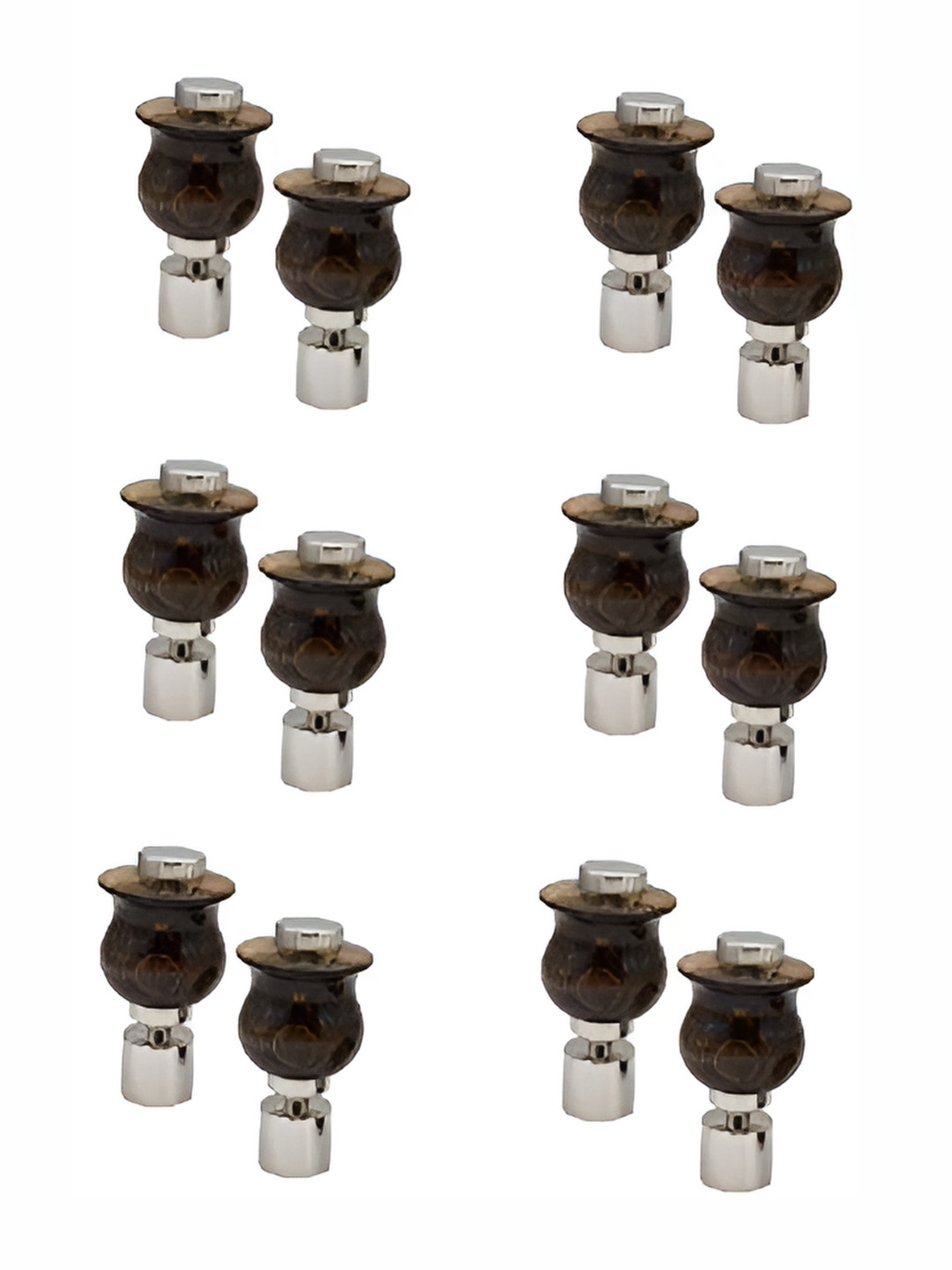 Rab Brown & Silver Toned 24 Pieces Metal Rust Proof Rod Rail & Brackets