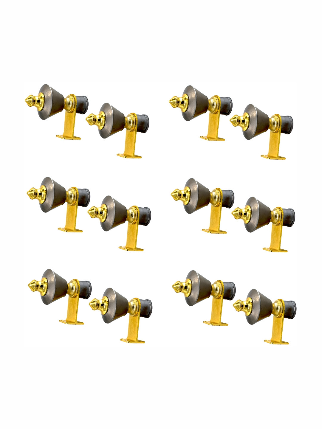 Rab Black & Gold 12 Pieces Metal Rod Rail Bracket