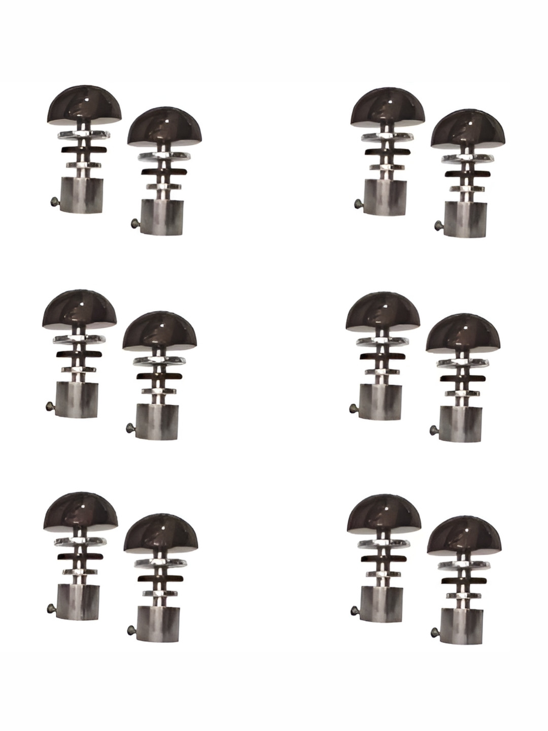 Rab Brown & Grey 12 Pieces Rod Rail Metal Bracket