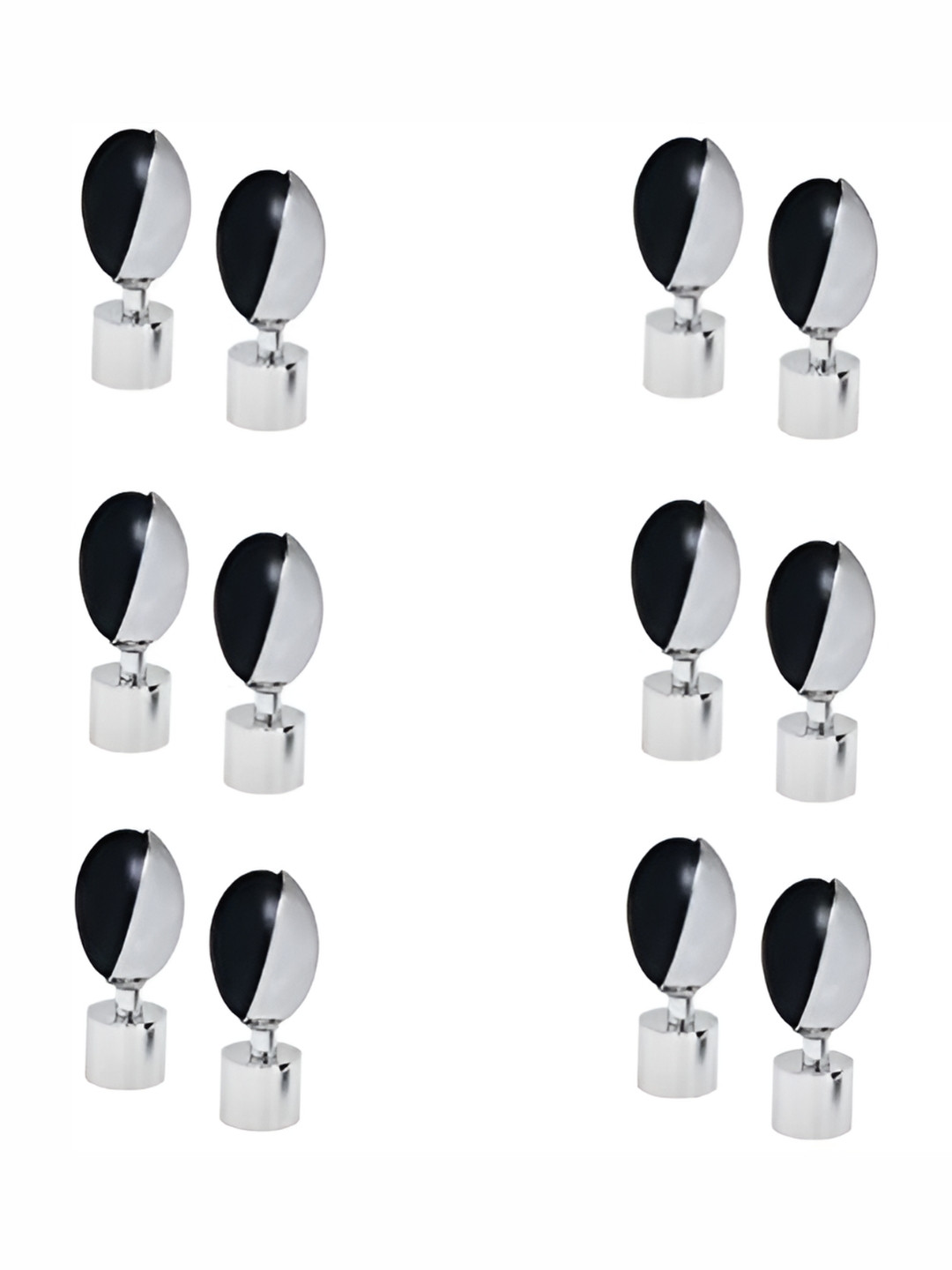 Rab Brown 12 Pieces Metal Rod Rail Brackets