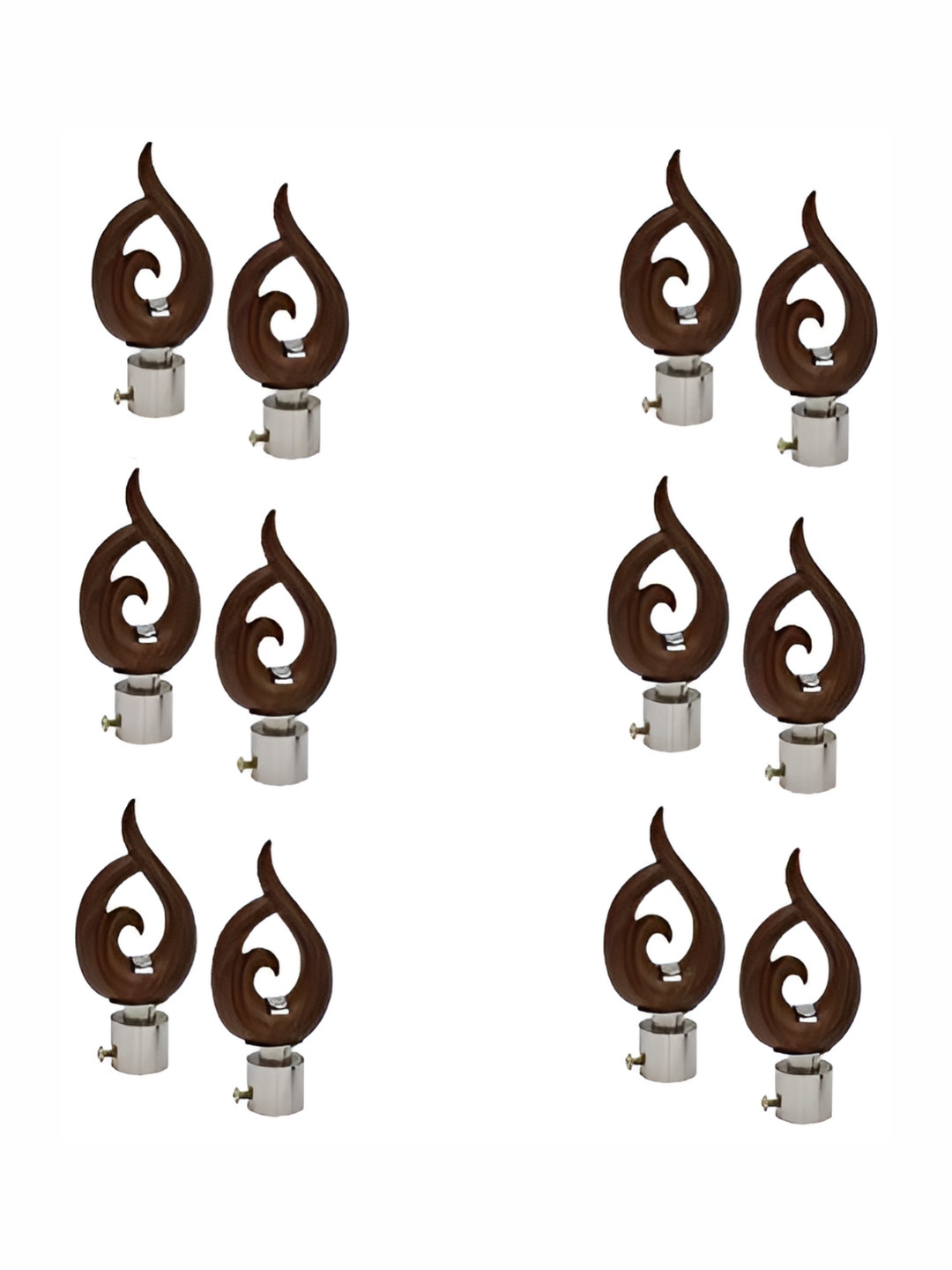 Rab Brown 12 Pcs Metal Rod Rail Brackets