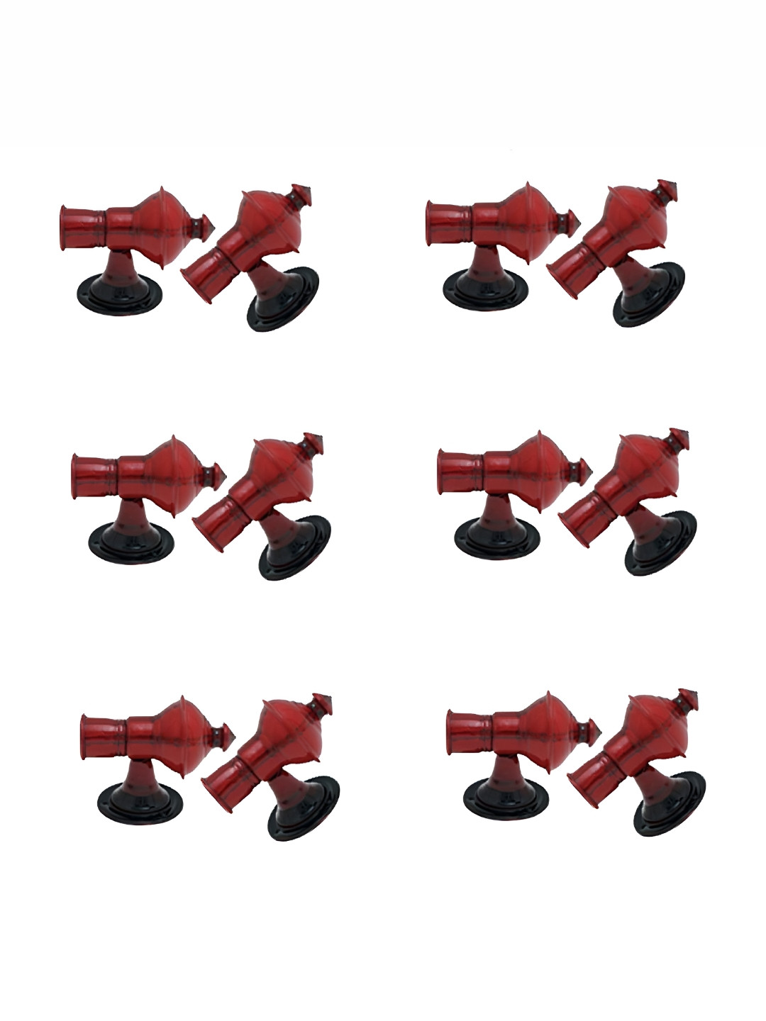 Rab Red & Black 12 Pieces Metal Rod Rail Brackets
