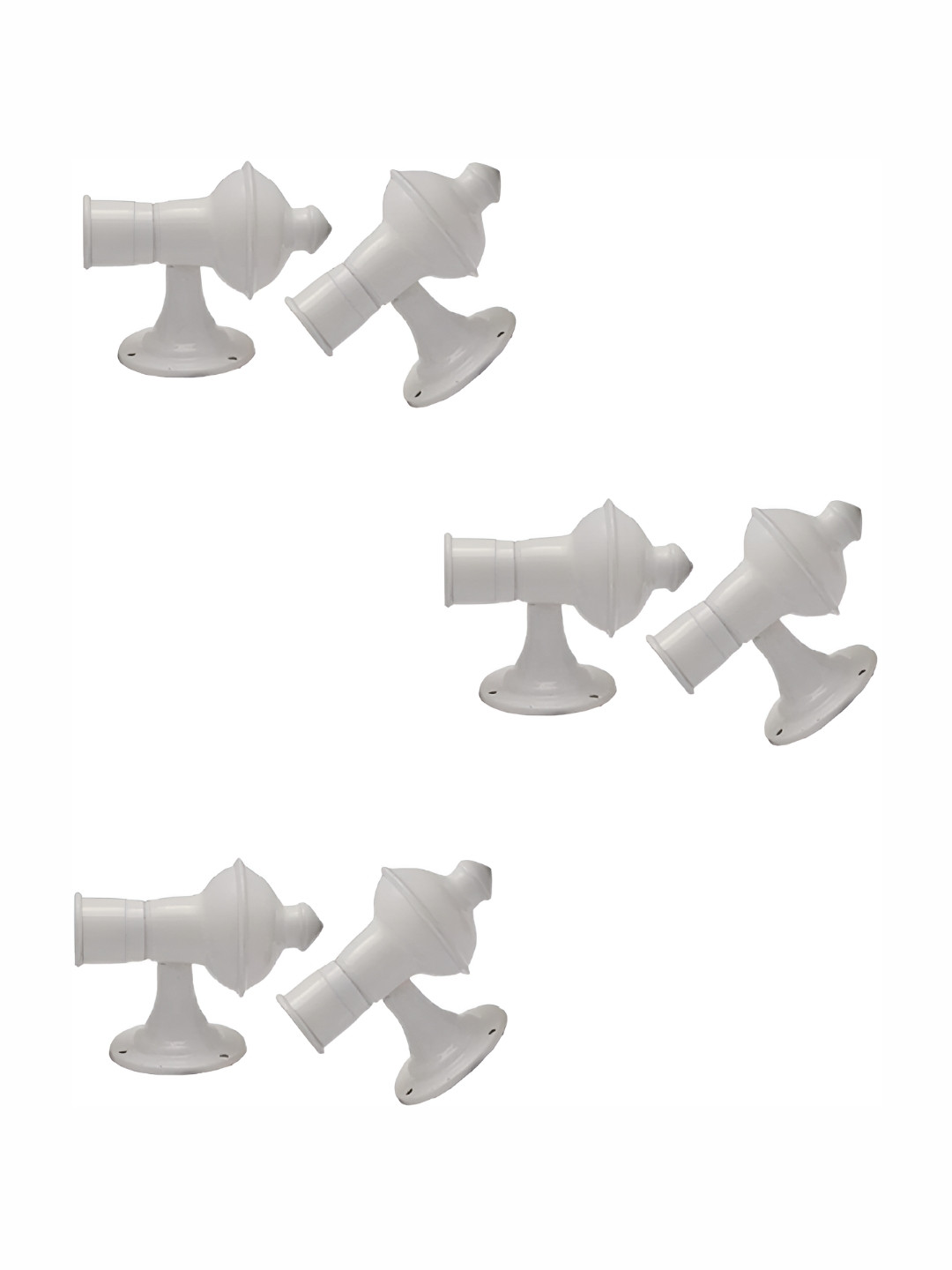 Rab White 6 Pieces Metal Rod Rail Brackets