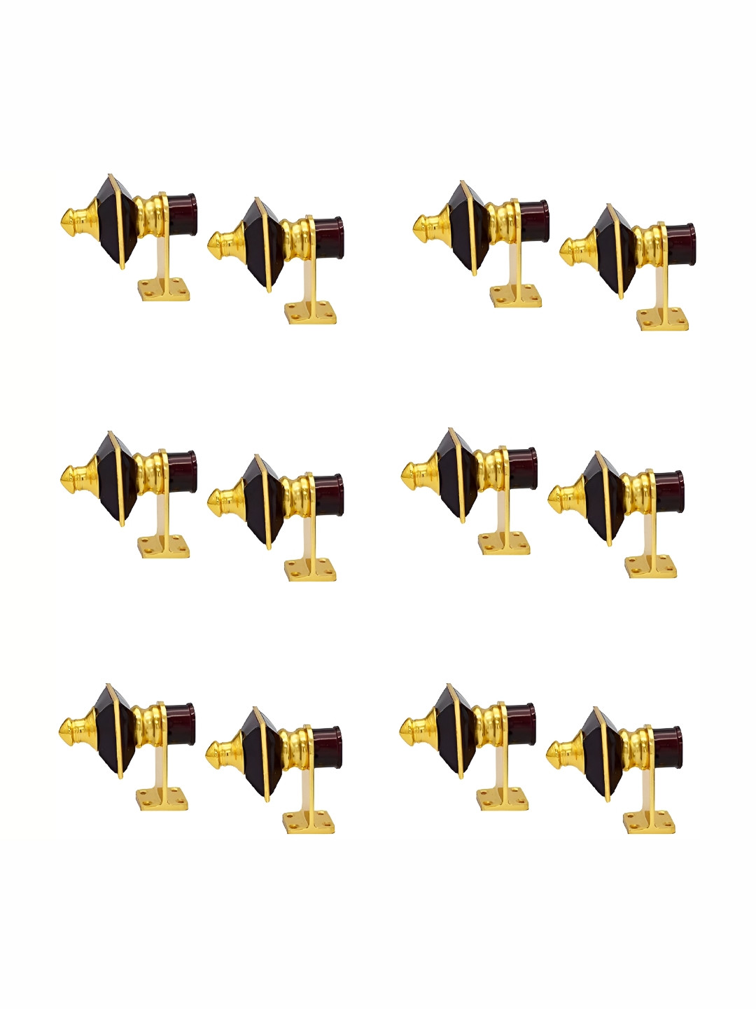 Rab Maroon & Gold Toned 12 Pieces Metal Rod Rail Brackets