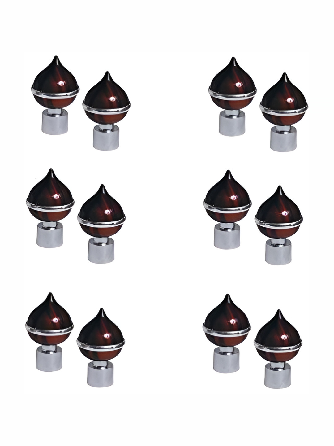 Rab Brown 12 Pieces Metal Rod Rail Brackets