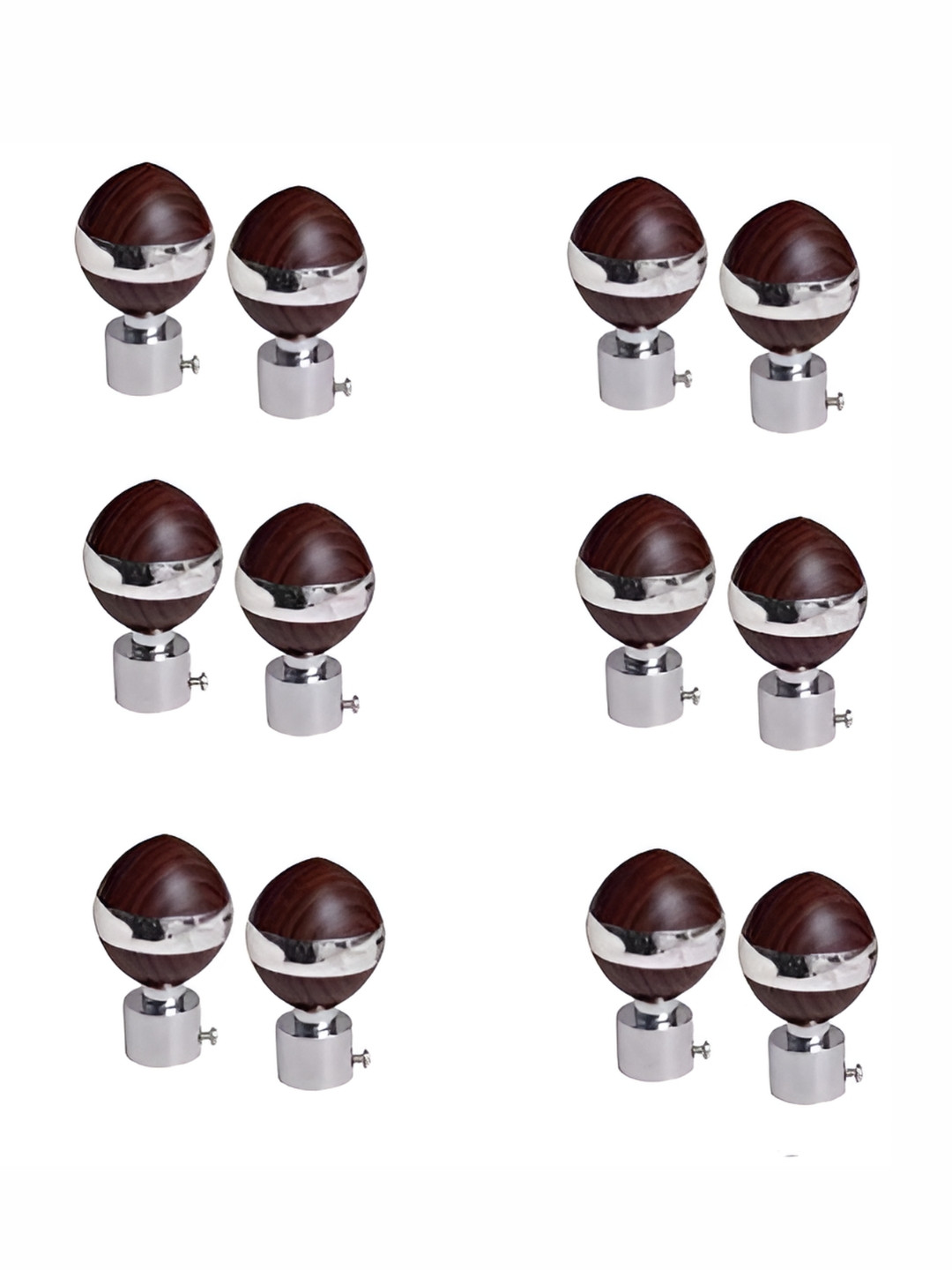 Rab Brown 12 Pieces Metal Rod Rail Brackets