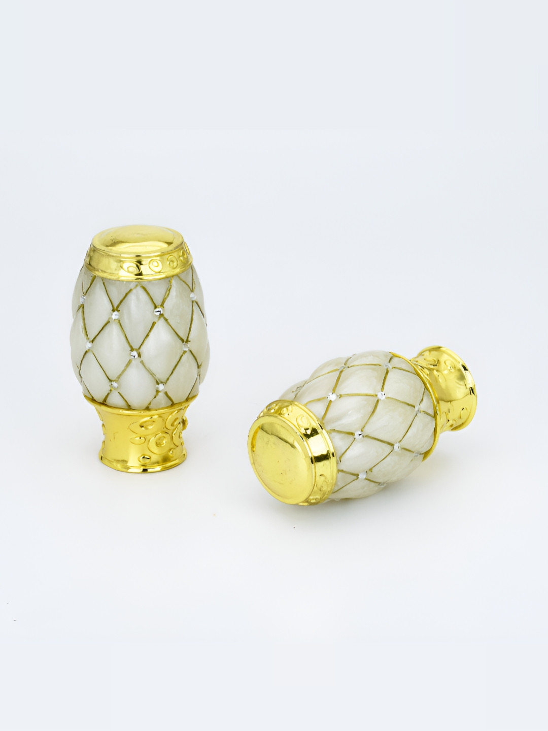 Rab Gold-Toned & White 2 Pieces Rod Rail Brackets