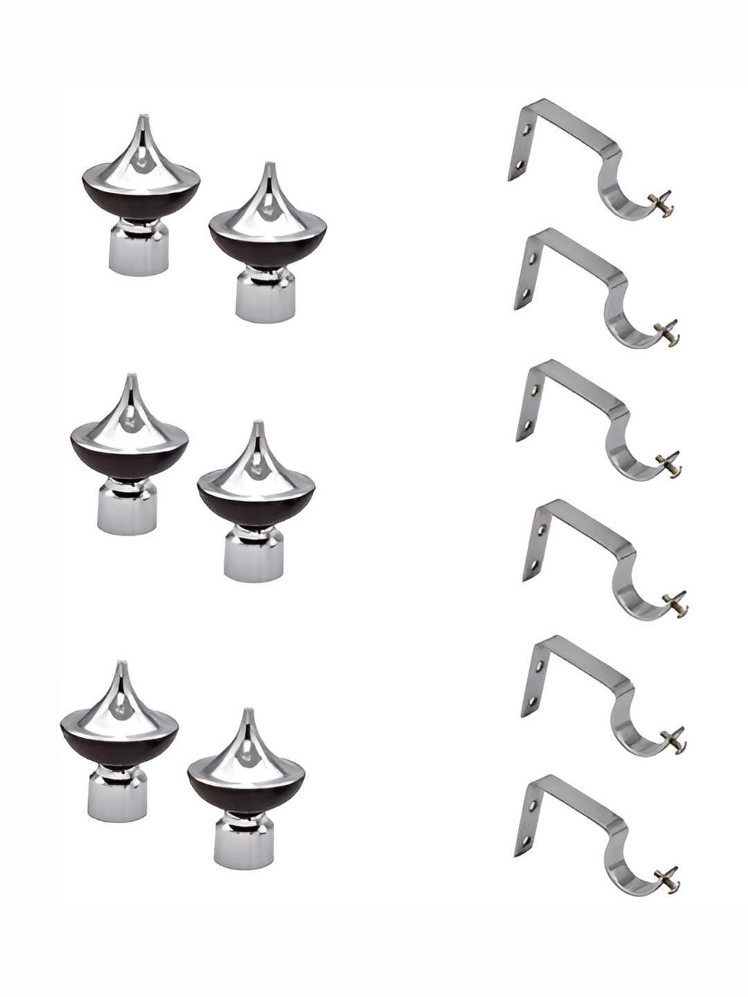 Rab Brown 6 Pieces Rod Rail Bracket