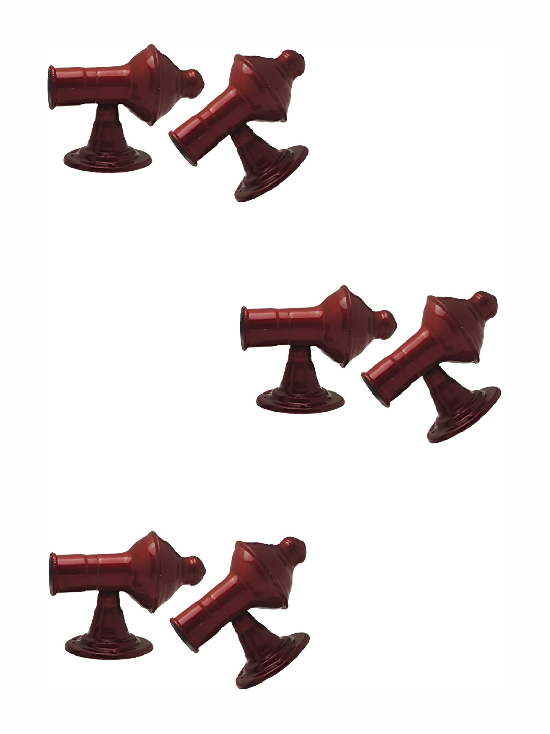 Rab Red 6 Pieces Metal Rod Rail Brackets