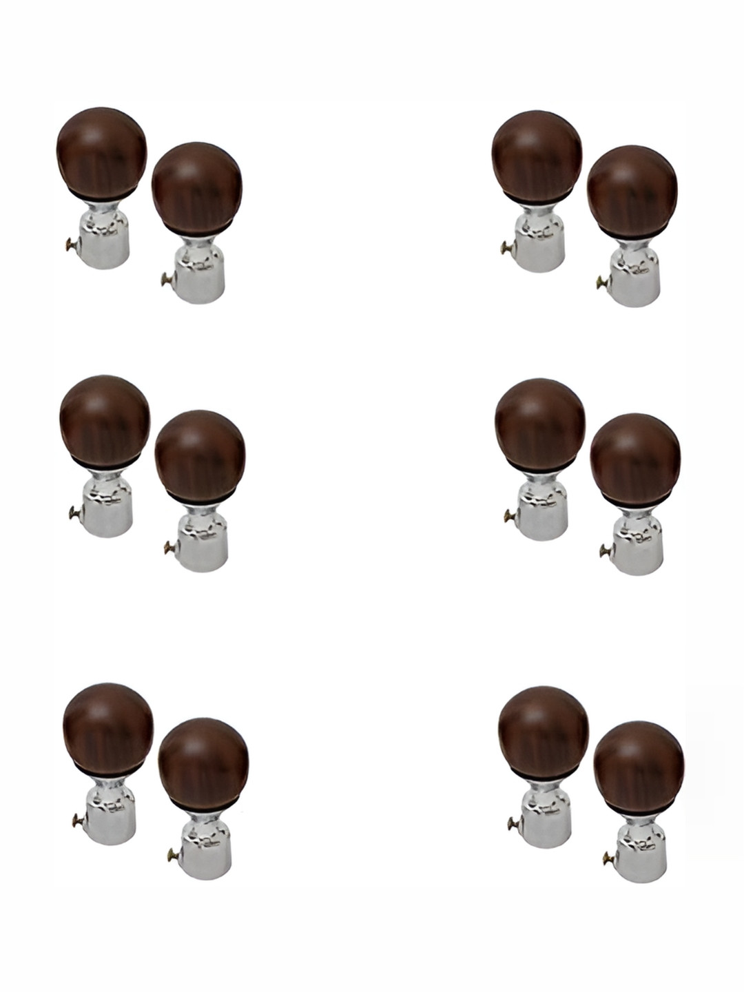 Rab Brown & Grey 12 Pieces Rod Rail Metal Bracket