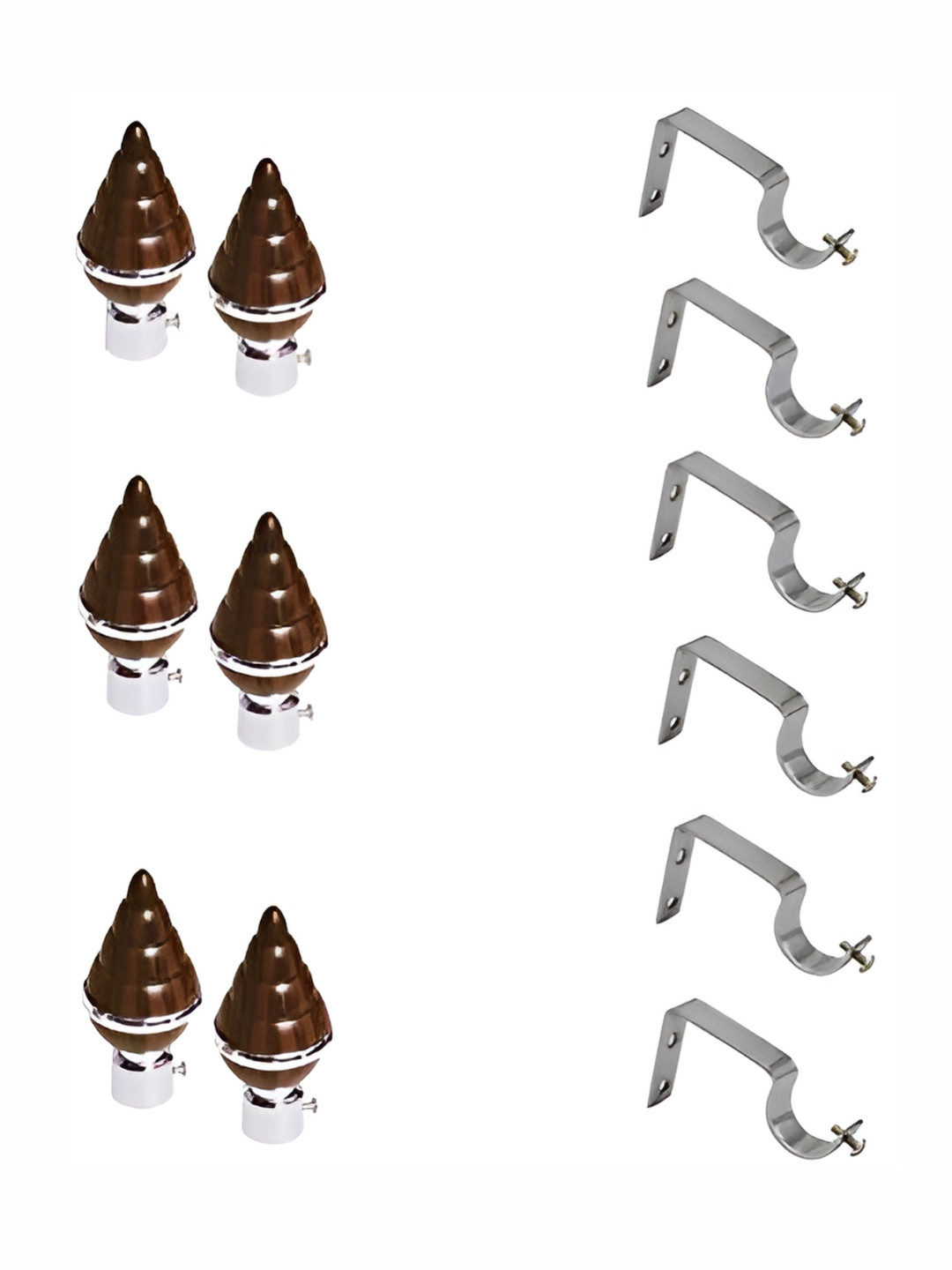 Rab Brown & Silver 12 Toned Metal Brackets & Hooks