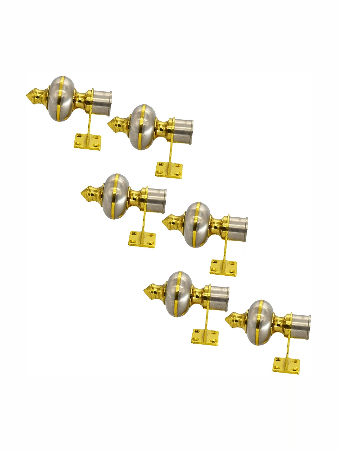 Rab Gold Toned & Silver Toned 6 Pieces Rod Rail Bracket